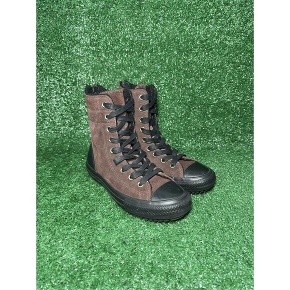 Converse All Star Fur Lined Brown Suede High Top Ankle Boots Women’s Size 6.5 - Picture 3 of 14